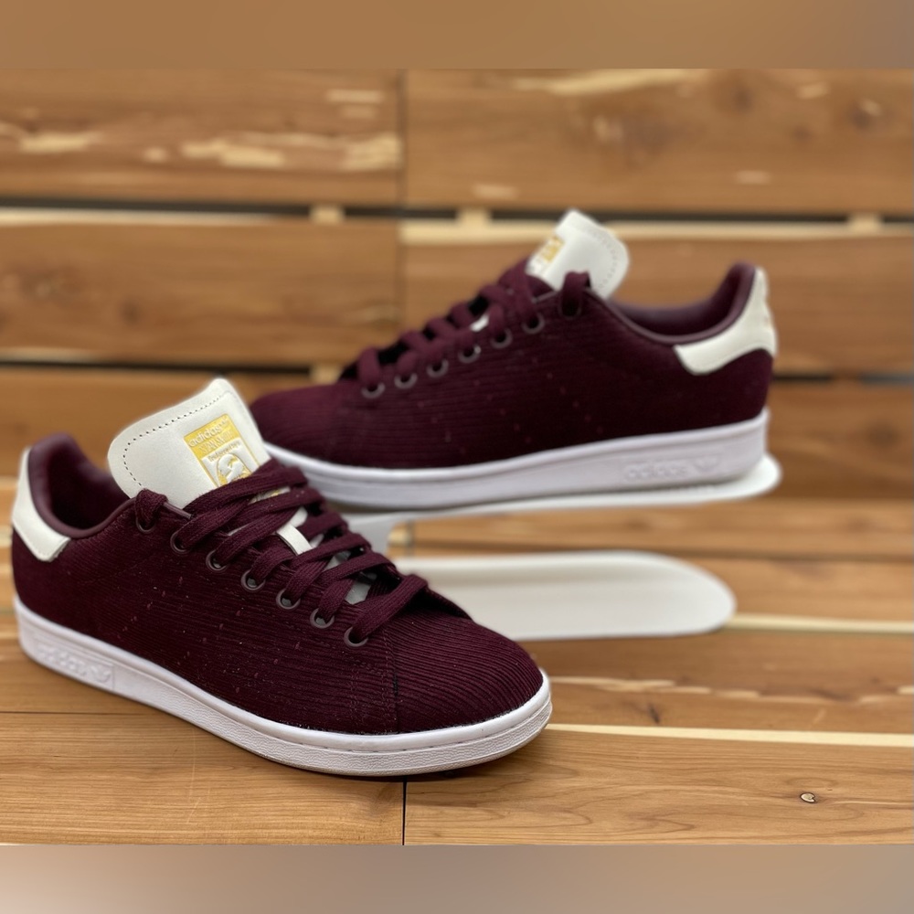 Adidas Stan Smith Burgundy Corduroy Shoe